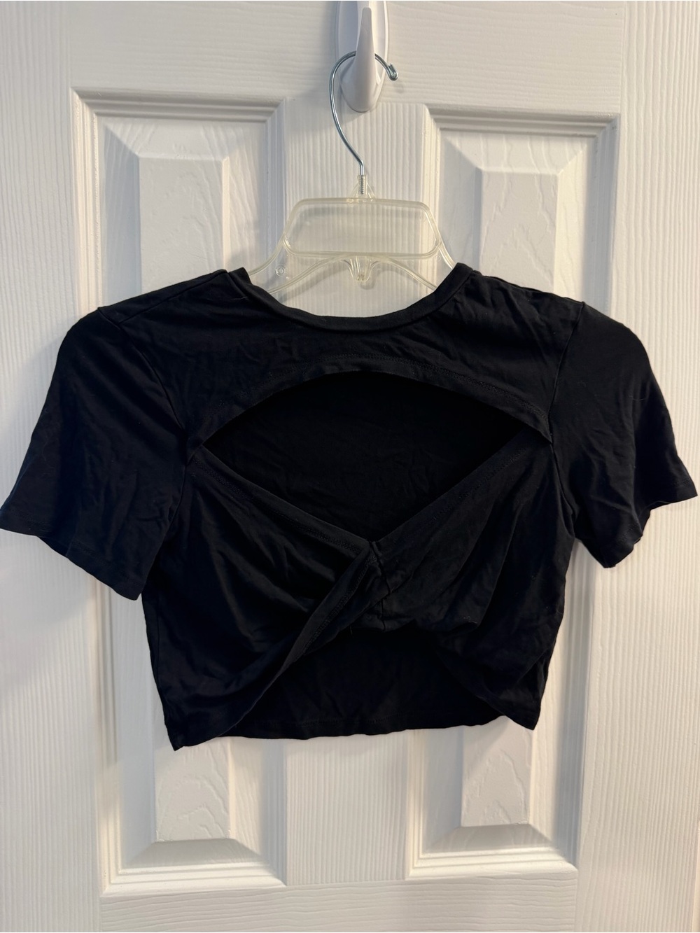 Adam Selman Sport cropped black reversible tee, size M (fits like S), worn once.
